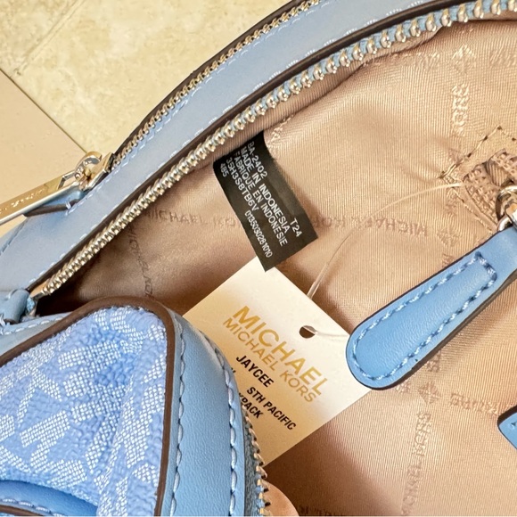 Michael Kors Jaycee Medium Backpack MK Blue - Picture 10 of 13